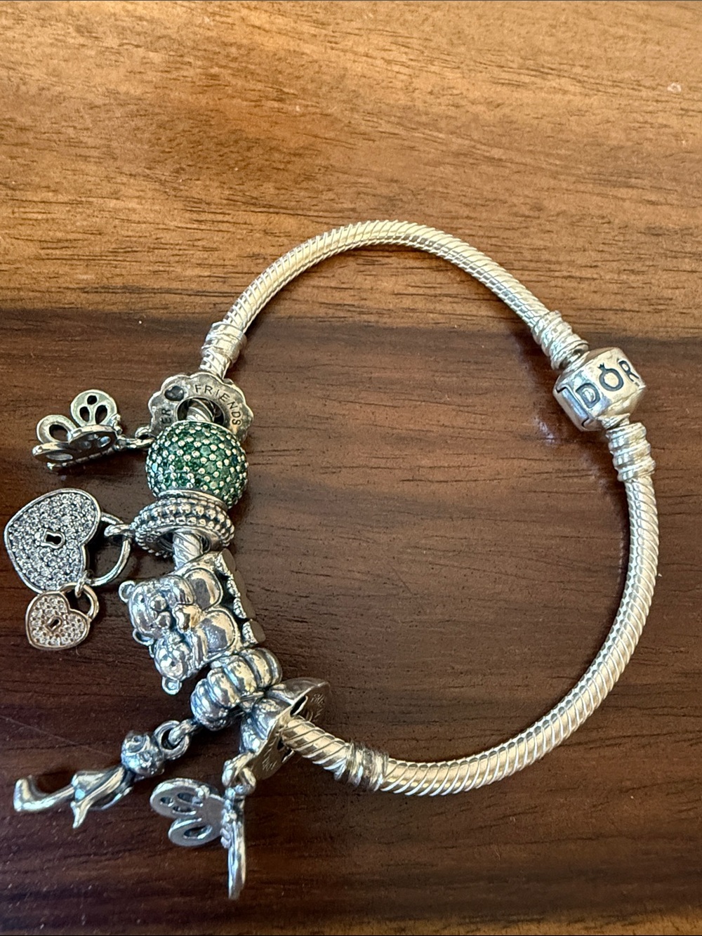Pandora Sterling Silver Charm Bracelet with 6 charms